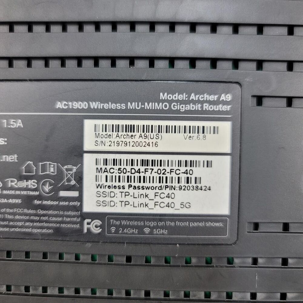 TP-Link AC1900 Smart WiFi Router Archer A9 -High Speed MU-MIMO Wireless Router - Picture 5 of 8